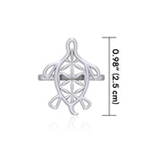 Turtle with Flower of Life Shell Silver Ring TRI1894 - Ring